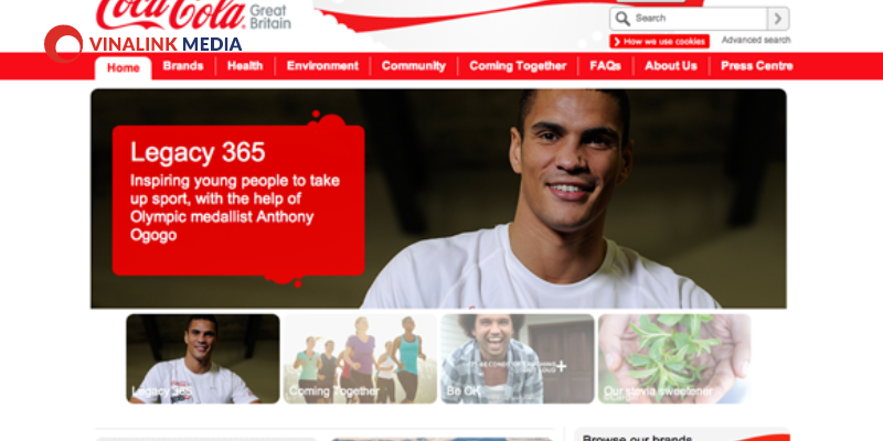Màu sắc thiết kế trong Website Coca Cola
